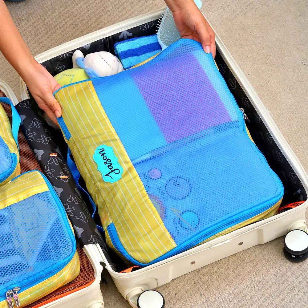 Santorini Blue 5 Piece Packing Cube Set