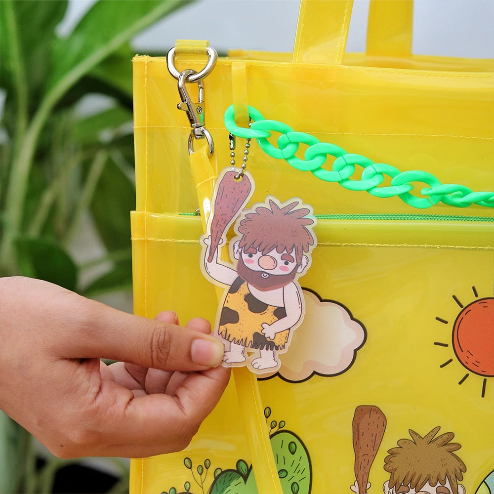 Sunny Dino Jelly Tote Bag Double Pocket Jelly Tote Bag & Wet Pouch