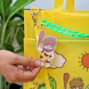 Sunny Dino Jelly Tote Bag Double Pocket Jelly Tote Bag & Wet Pouch