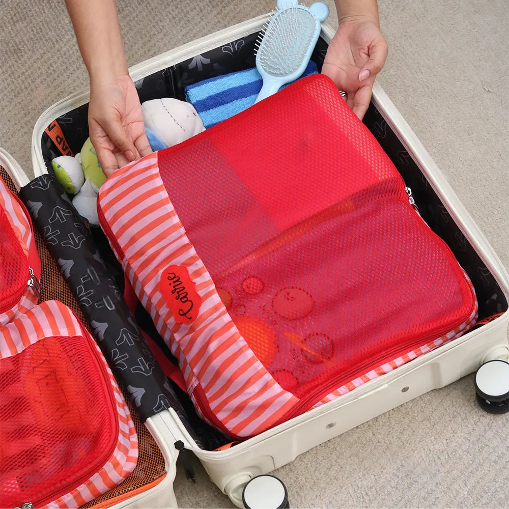 Sardinia Red 5 Piece Packing Cube Set