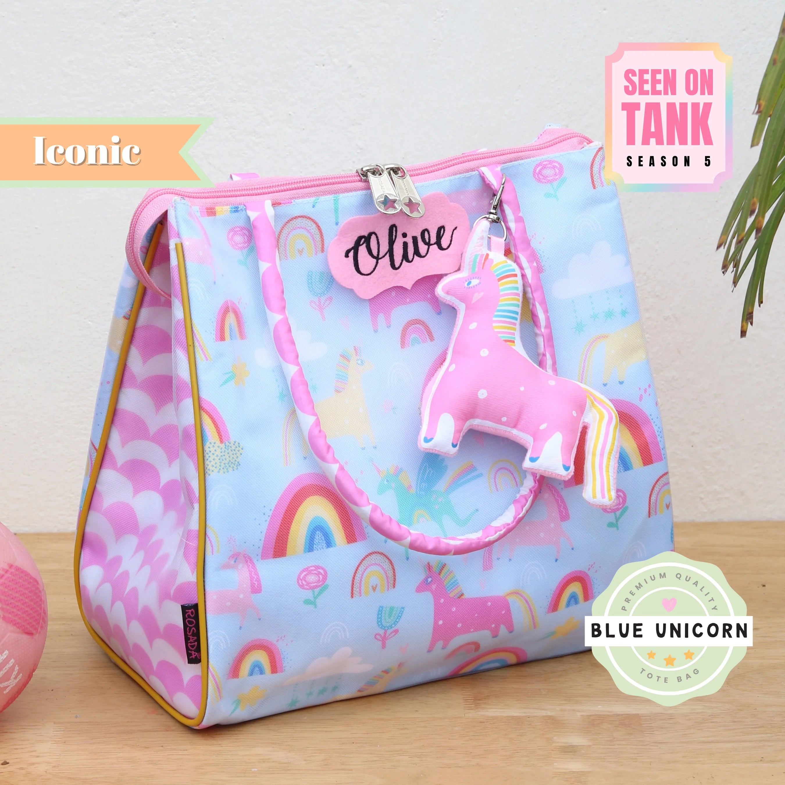 Blue Unicorn Tote Bag