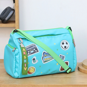 Retro Cyan Green Sports Duffle Bag