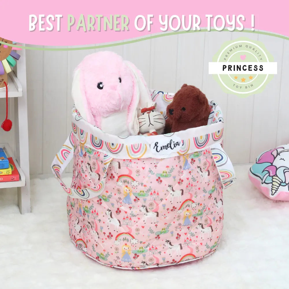 Princess Quilted Toy Basket