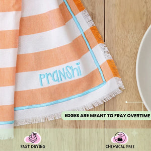 Orange Green Set of 2 Bamboo Hand Towel