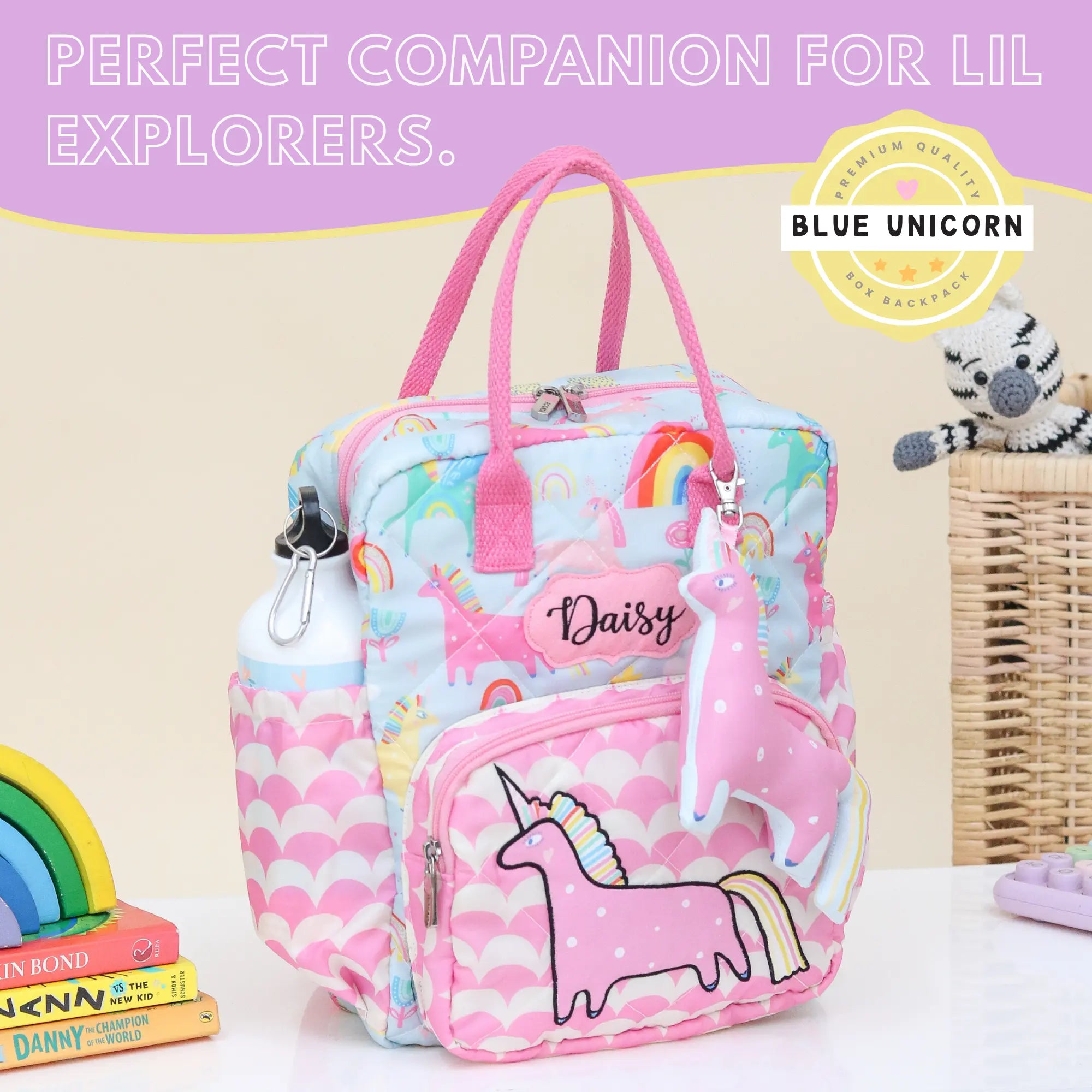 Blue Unicorn Box Backpack