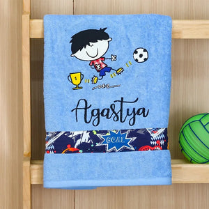 Football Player Boy Towel