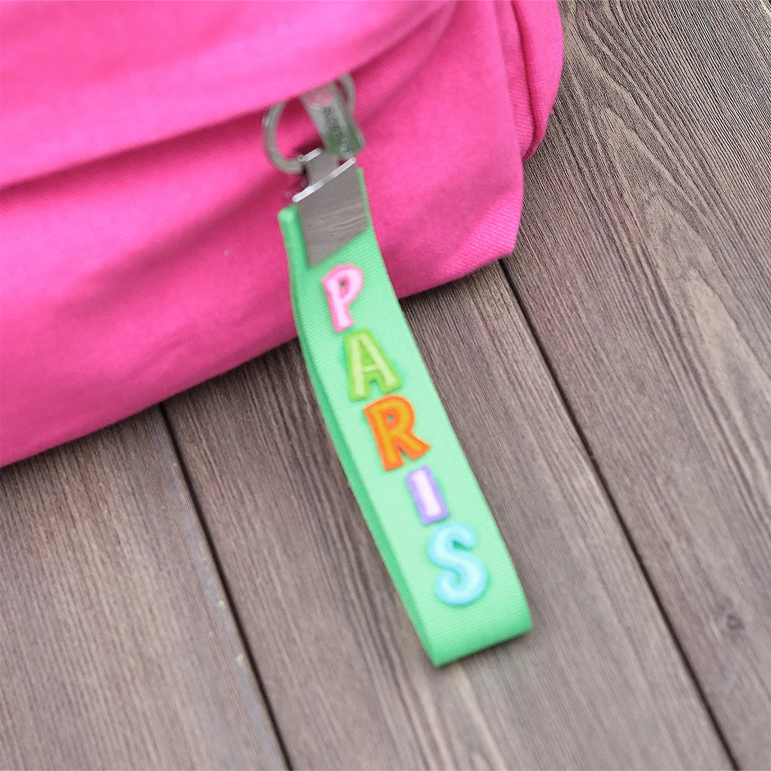 Pickle Ball Green Ribbon Keychain