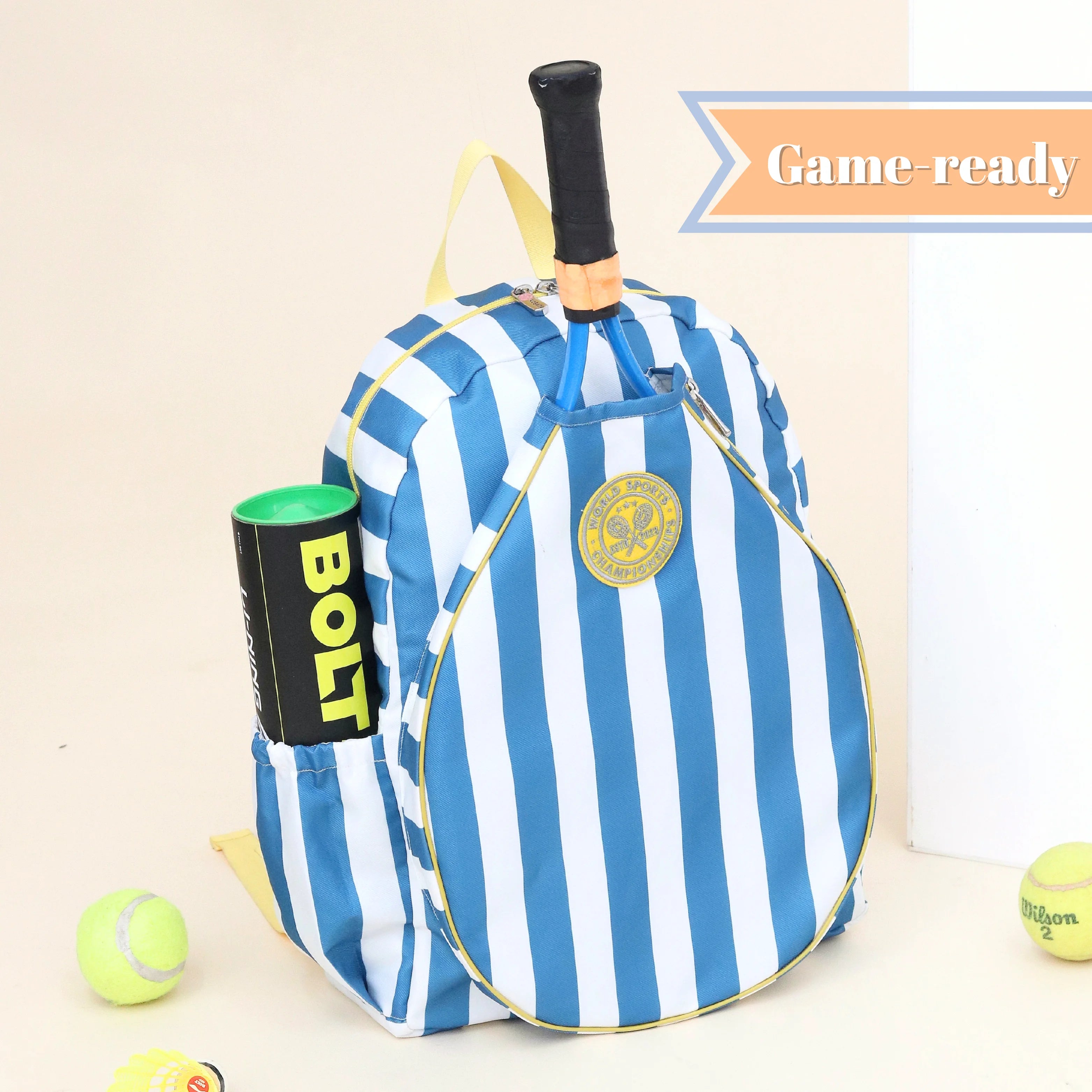 Blue Stripes Tennis Backpack