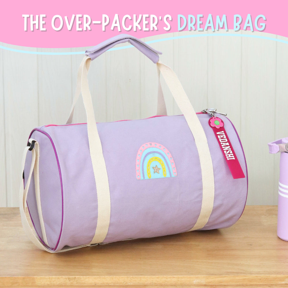 Rainbow Purple Canvas Duffle Bag