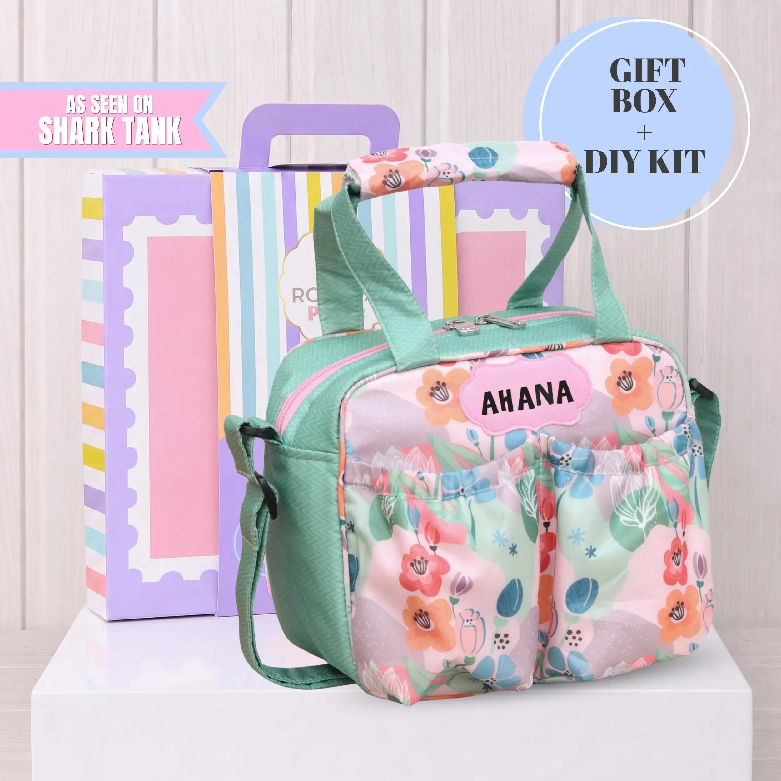 Diy Pink Flower Insulated Tiffin Bag