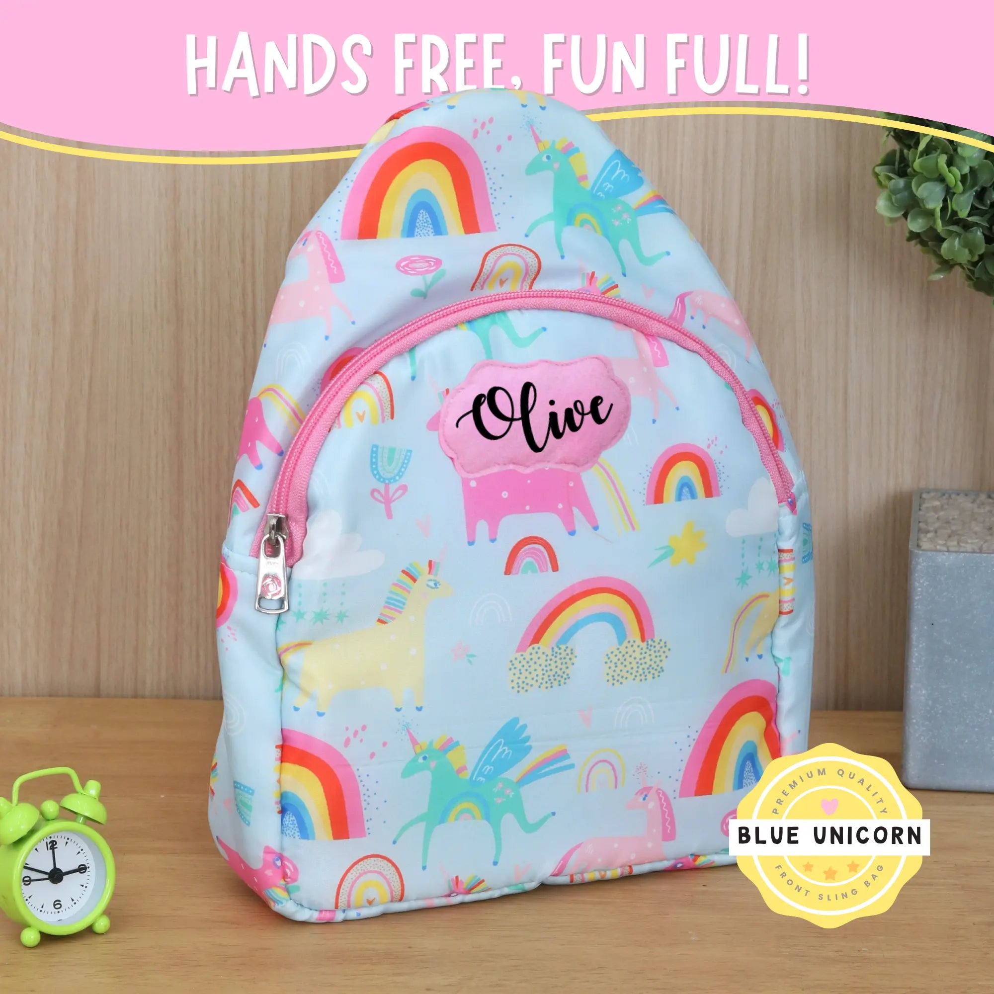 Blue Unicorn Front Sling Bag