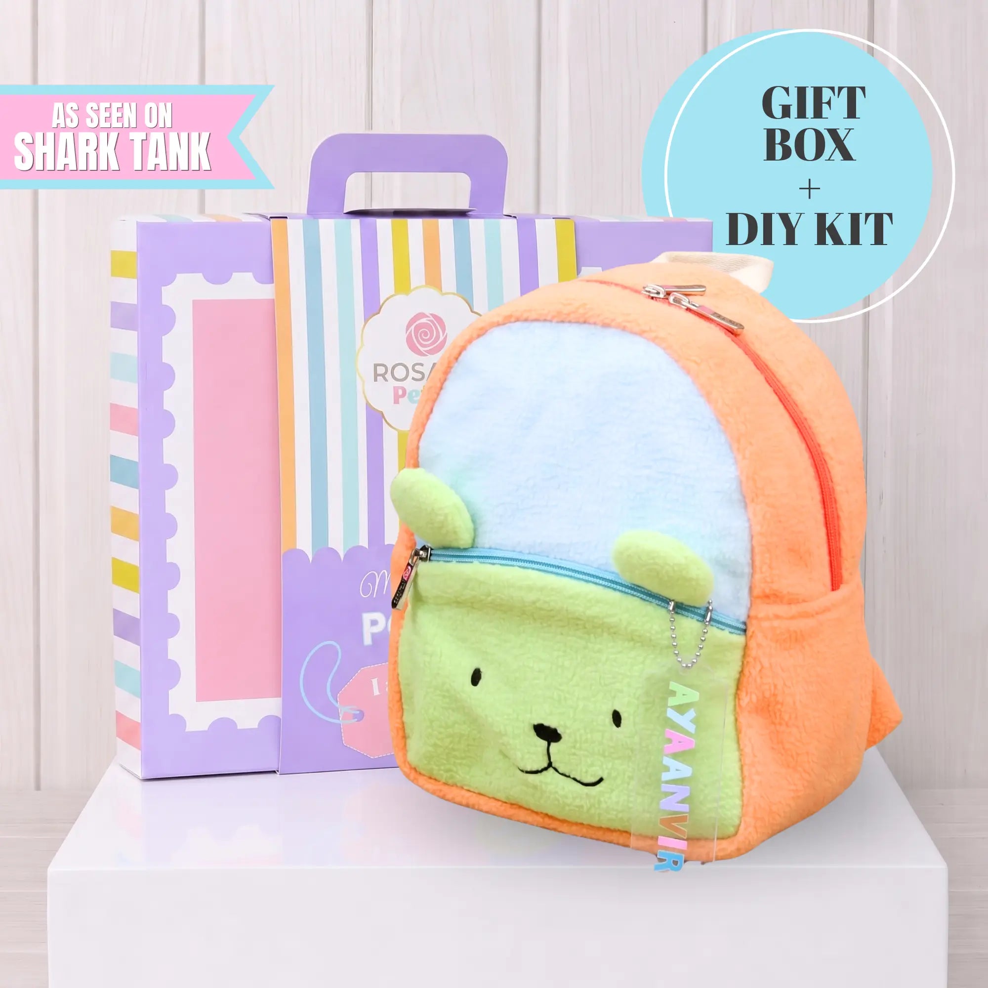 Diy Minty Blue Plush Baby Backpack