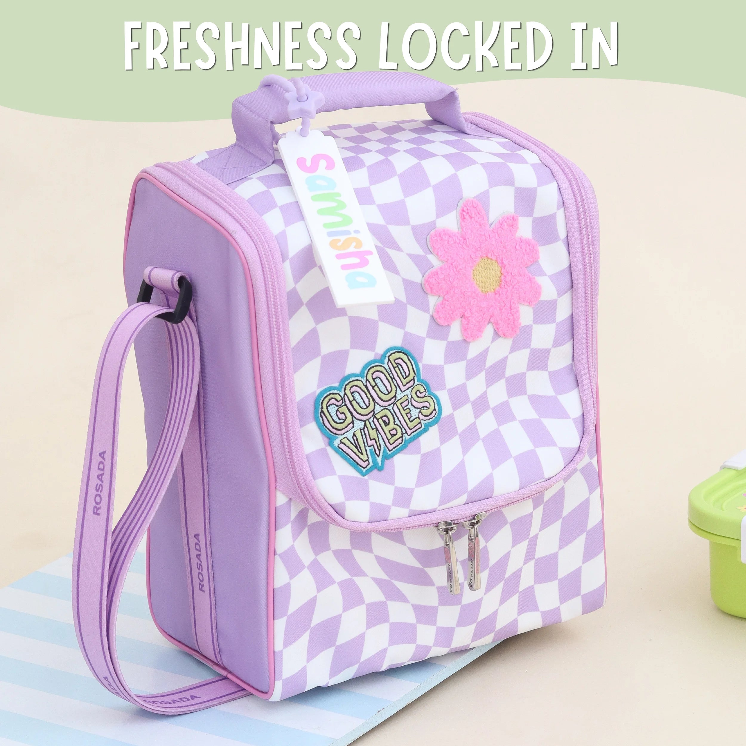 Purple Patches Long Insulated Lunch
