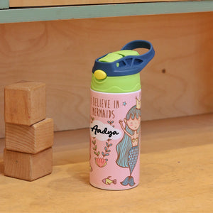 Insulated Steel Sipper Bottle (350ml) - Mermaid Magic