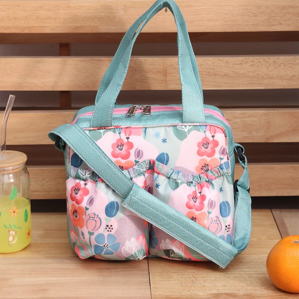 Pink Flower Insulated Tiffin Bag