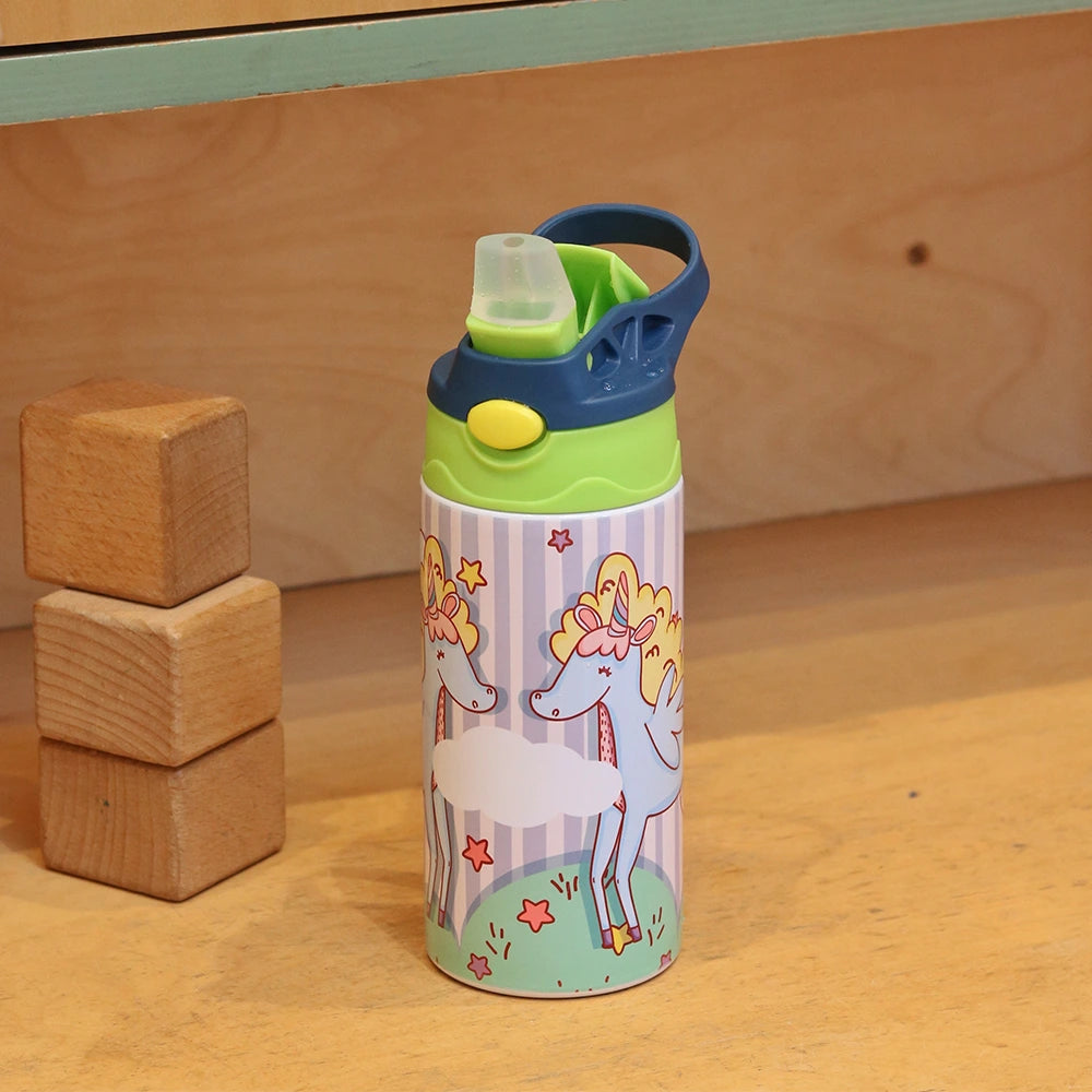 Insulated Steel Sipper Bottle (350ml) - Unicorn Splash