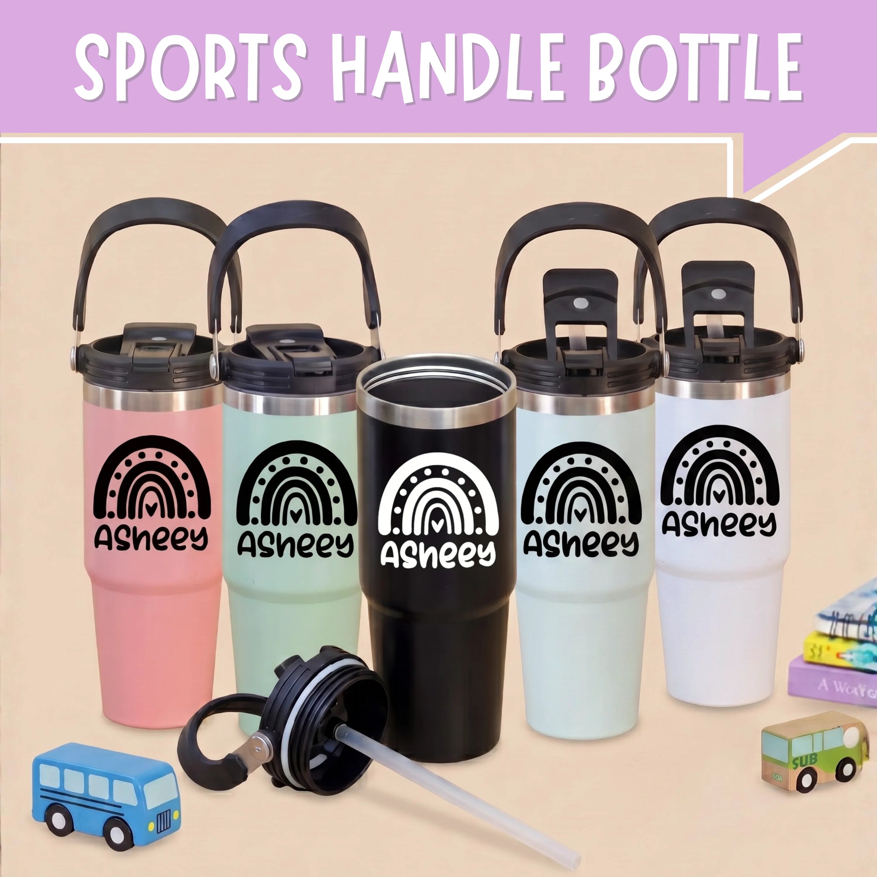 Rainbow Sports Handel Bottle