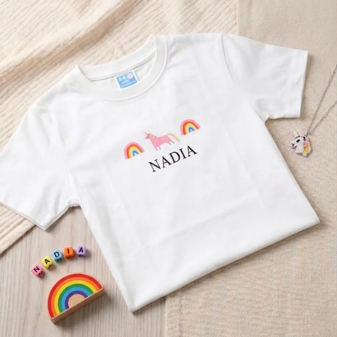 Personalized Unicorn White T-shirt