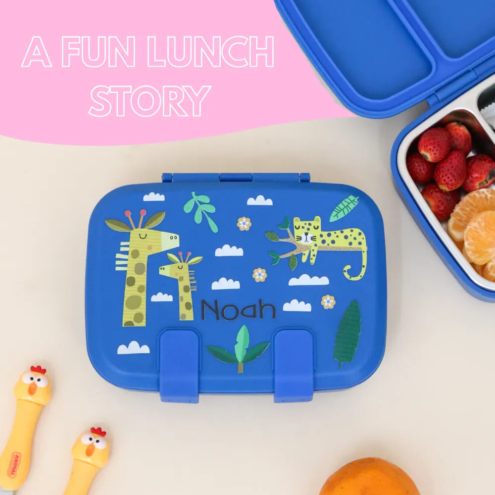 Lazy Zoo Double Lock Bento Box