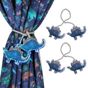 Blue Dino Rope Curtain Tiers (Set of 2)