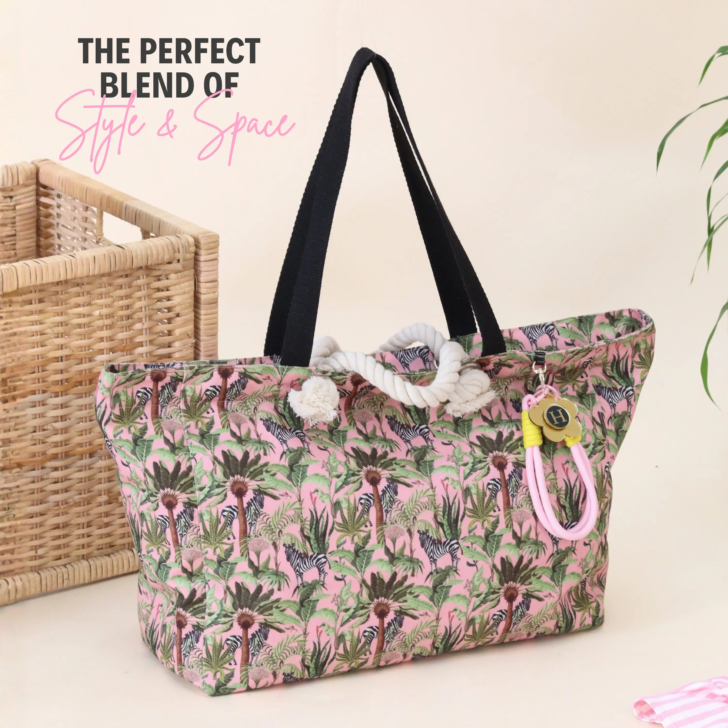 Zebra Tropical Big Girl Tote