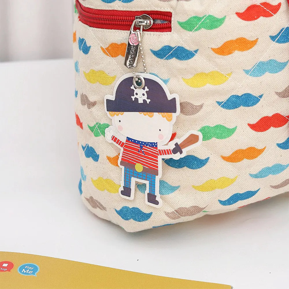 Canvas Colorful Mustache Rucksack Bag