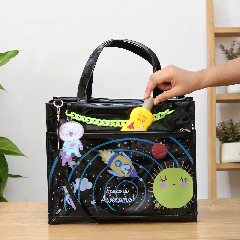 Cosmic Quest Double Pocket Jelly Tote Bag & Wet Pouch
