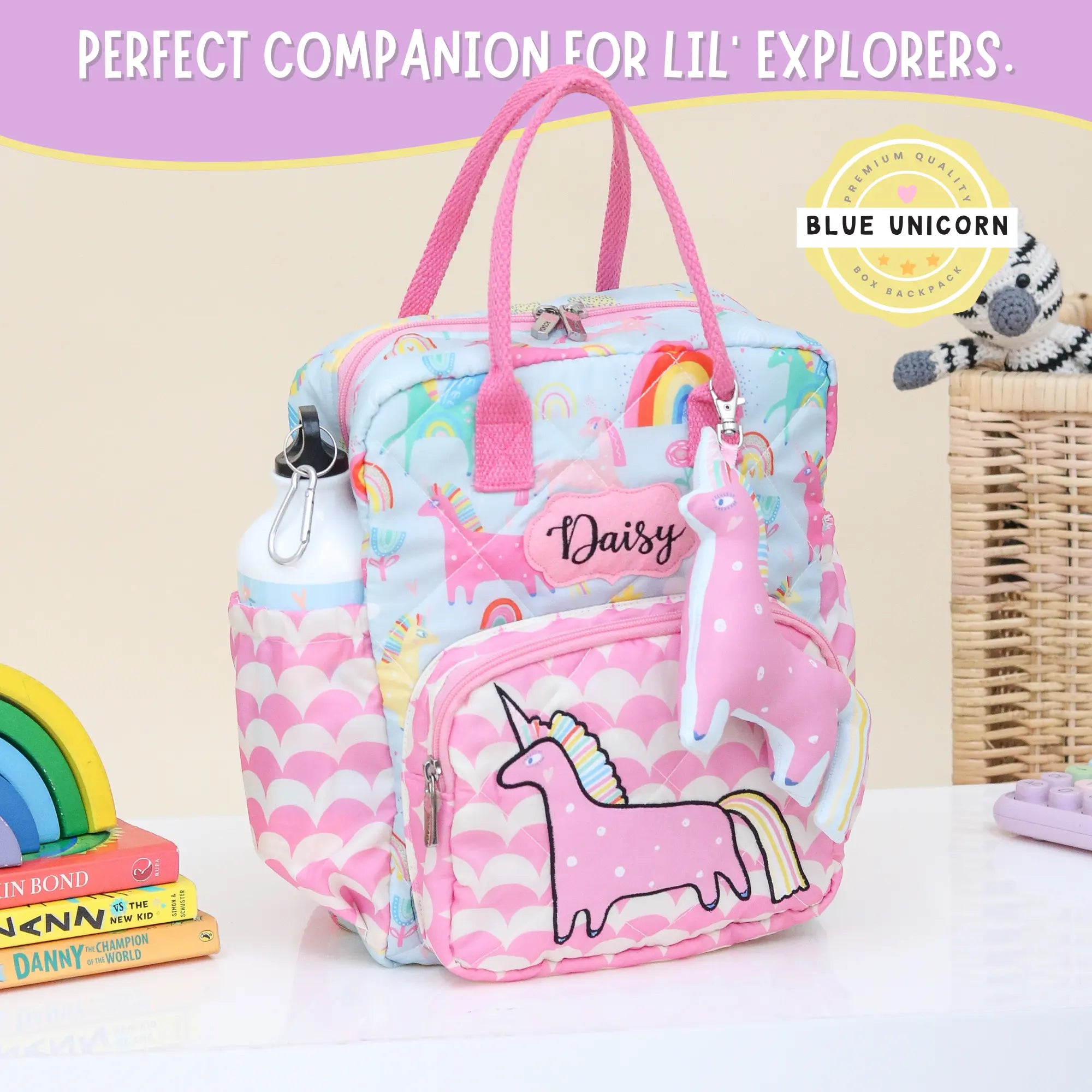 Blue Unicorn Box Backpack