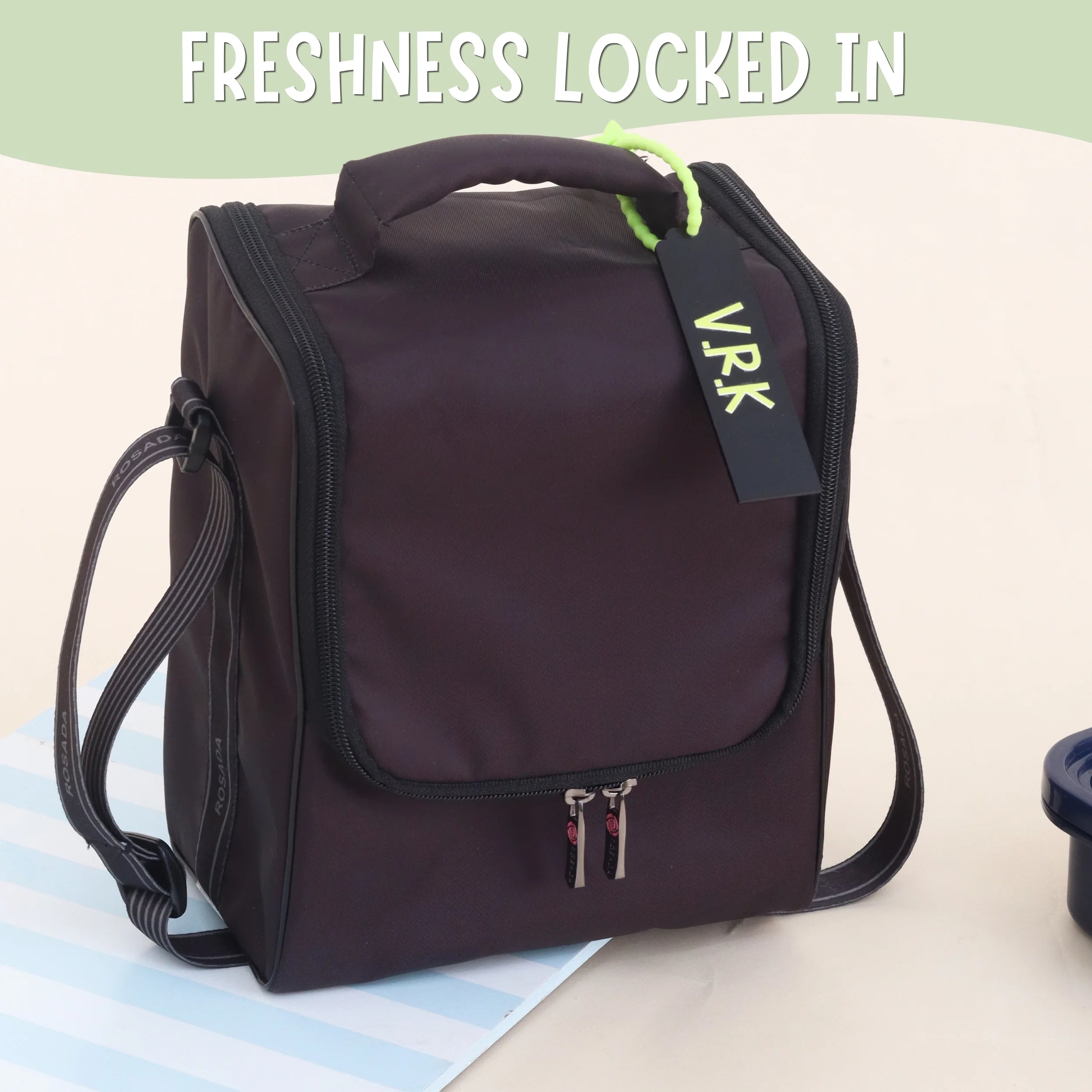 Black Long Insulated Lunch