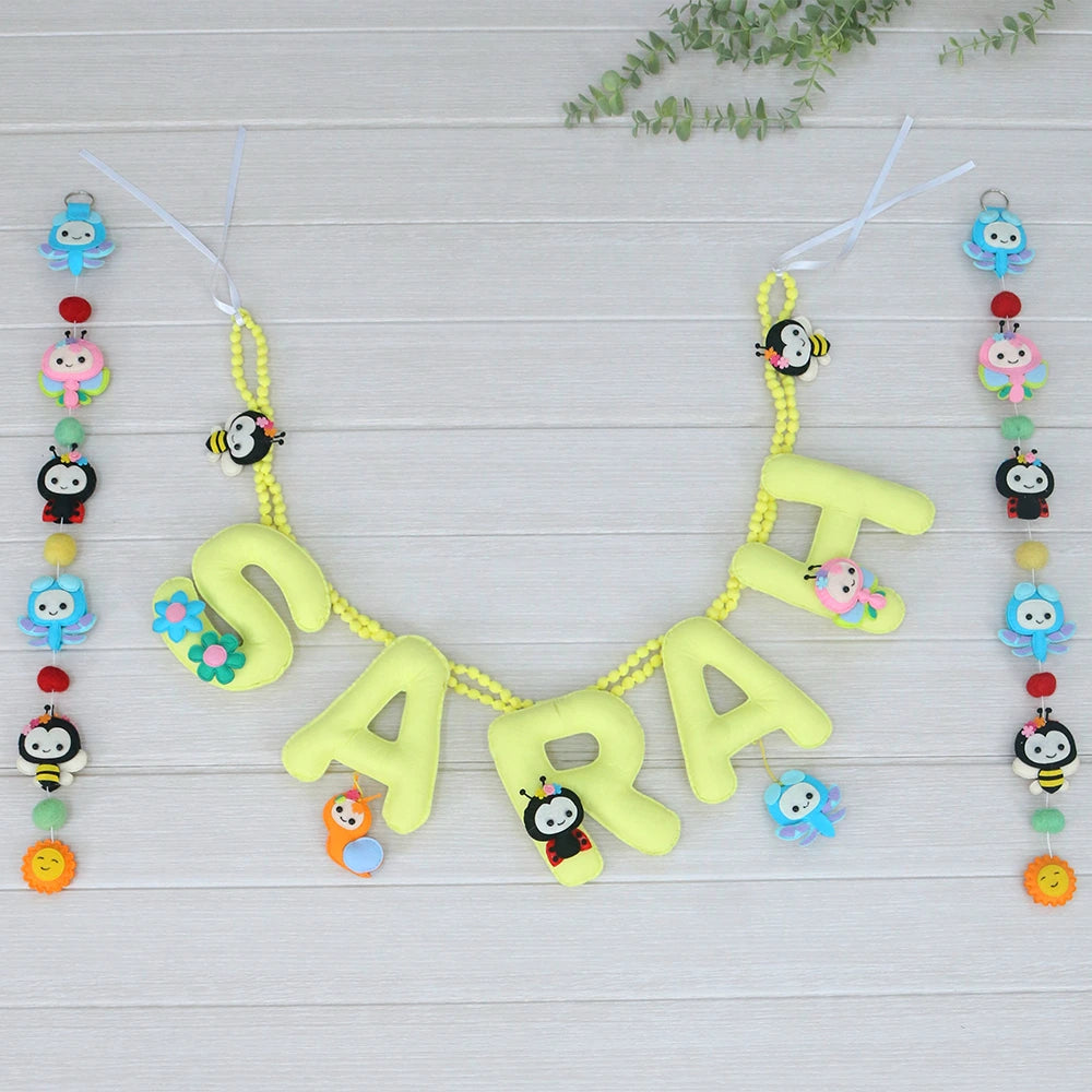 Bee & Butterfly Yellow Name Bunting
