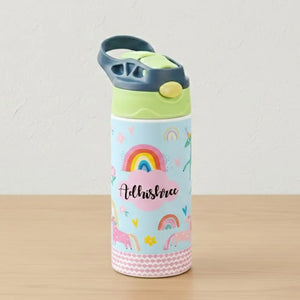 Insulated Steel Sipper Bottle (350ml) - Blue Unicorn