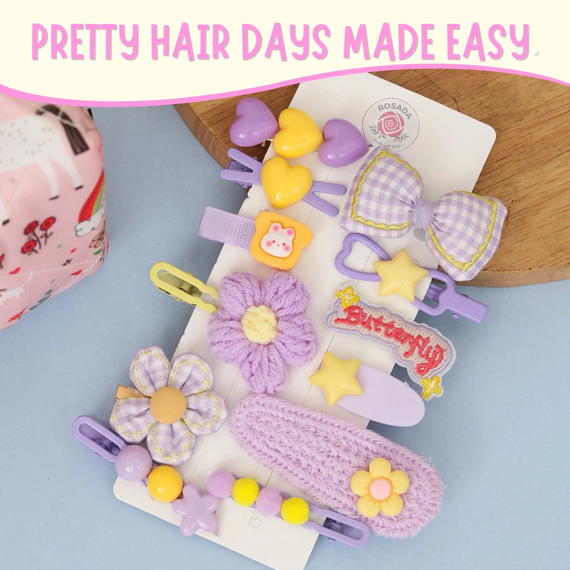 Lavender Hairclip Set