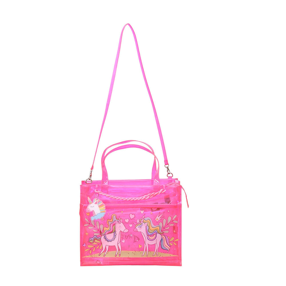 Unicorn Dream Double Pocket Jelly Tote Bag & Wet Pouch