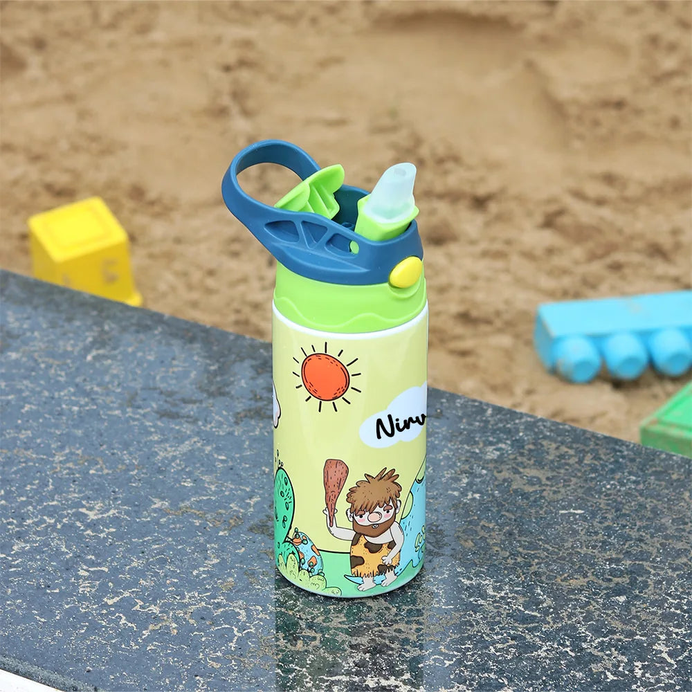 Insulated Steel Sipper Bottle (350ml) - Sunny Dino