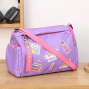 Retro Purple Pink Sports Duffle Bag
