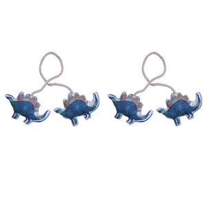 Blue Dino Rope Curtain Tiers (Set of 2)