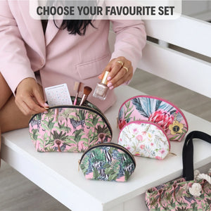 Zebra Tropical Nested Pouch Set