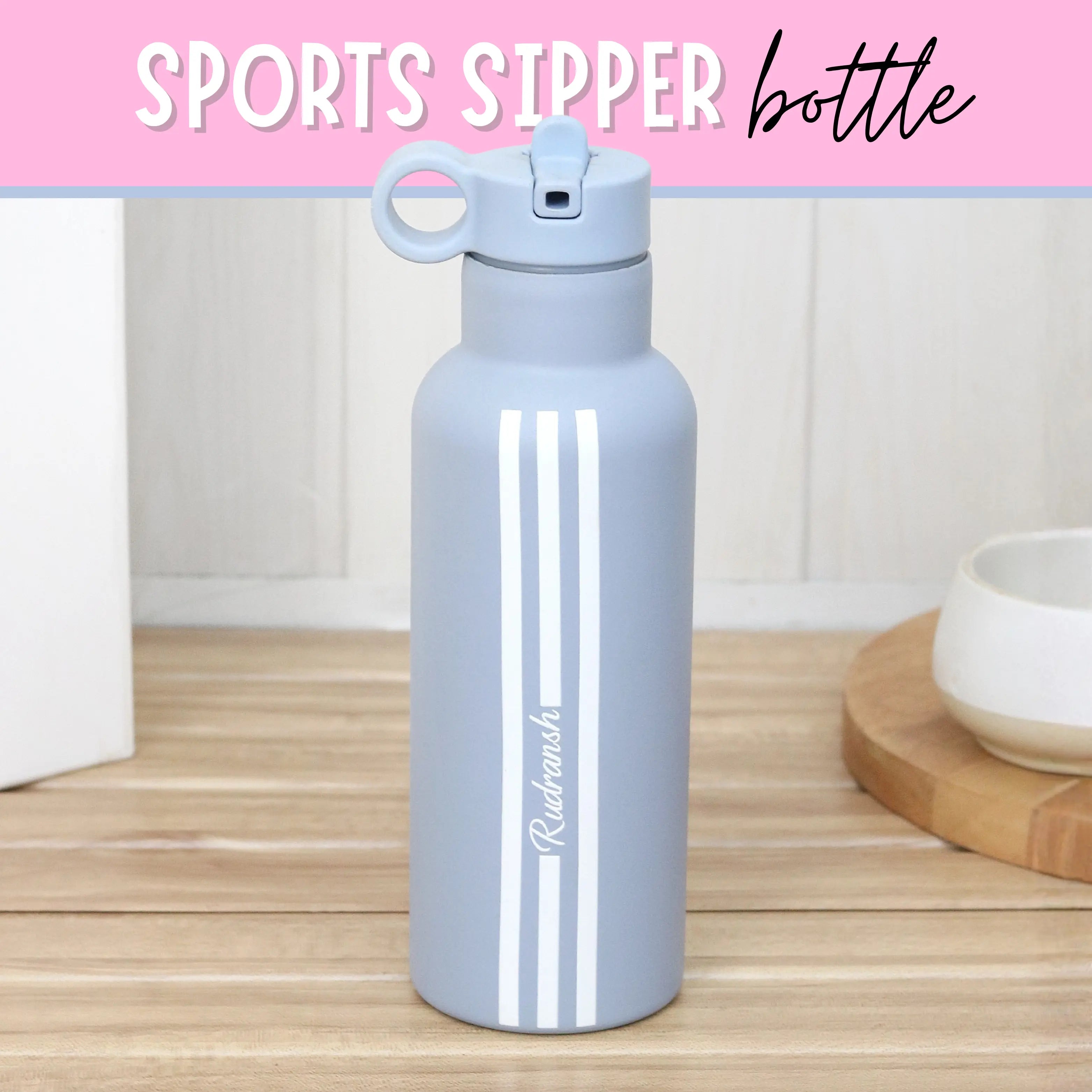 Grey Sports Sipper Bottle (500ml)