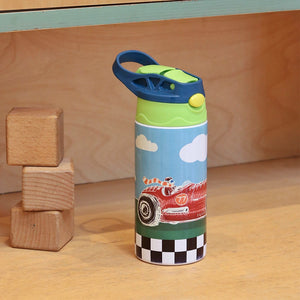 Insulated Steel Sipper Bottle (350ml) - Retro Racer