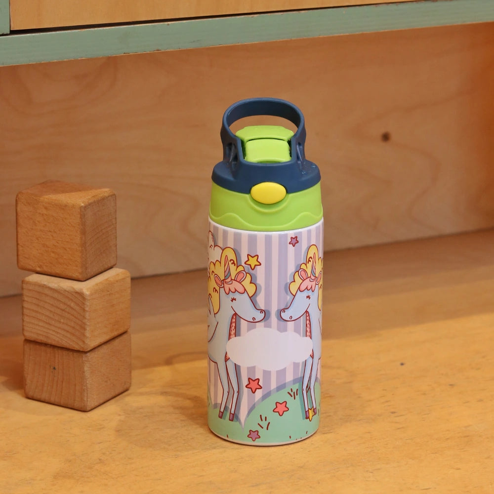 Insulated Steel Sipper Bottle (350ml) - Unicorn Splash