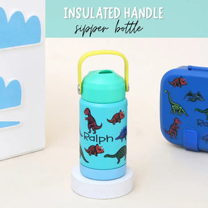Glow Dino Insulated Handle Sipper Bottle