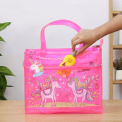 Unicorn Dream Double Pocket Jelly Tote Bag & Wet Pouch