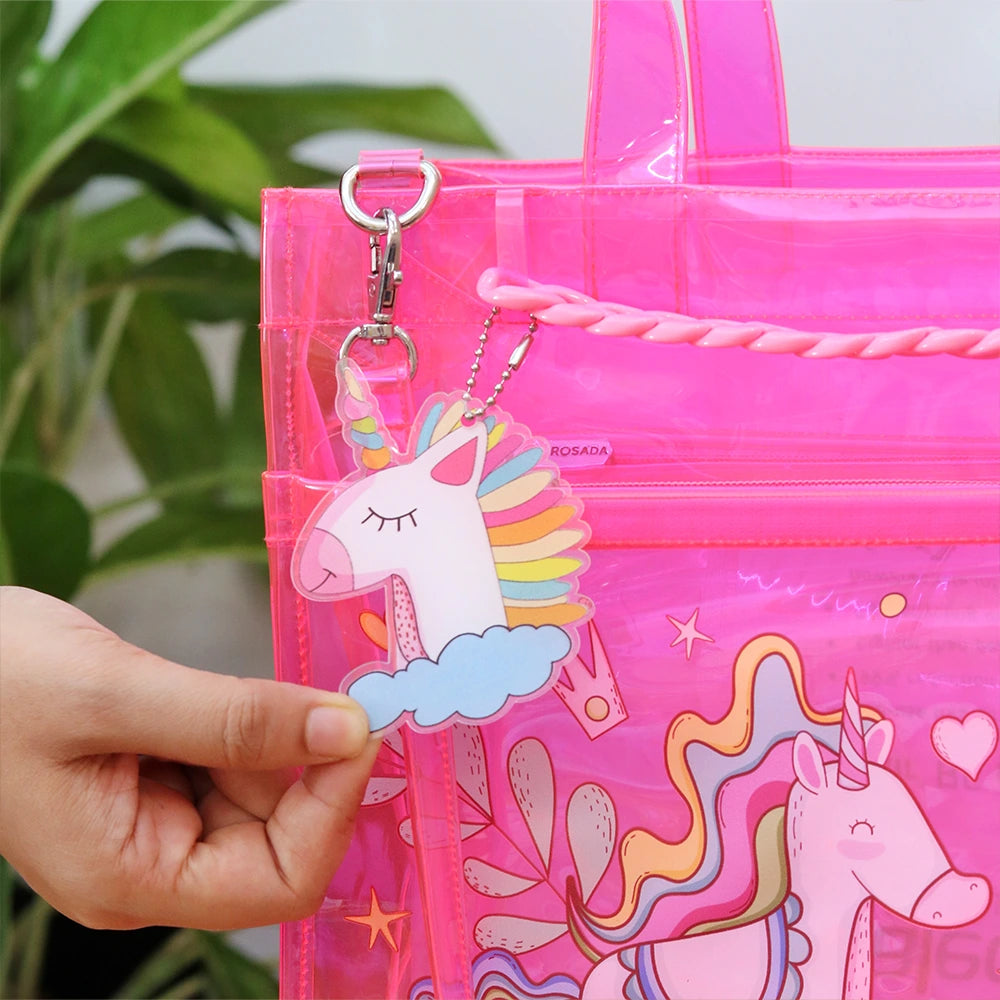 Unicorn Dream Double Pocket Jelly Tote Bag & Wet Pouch