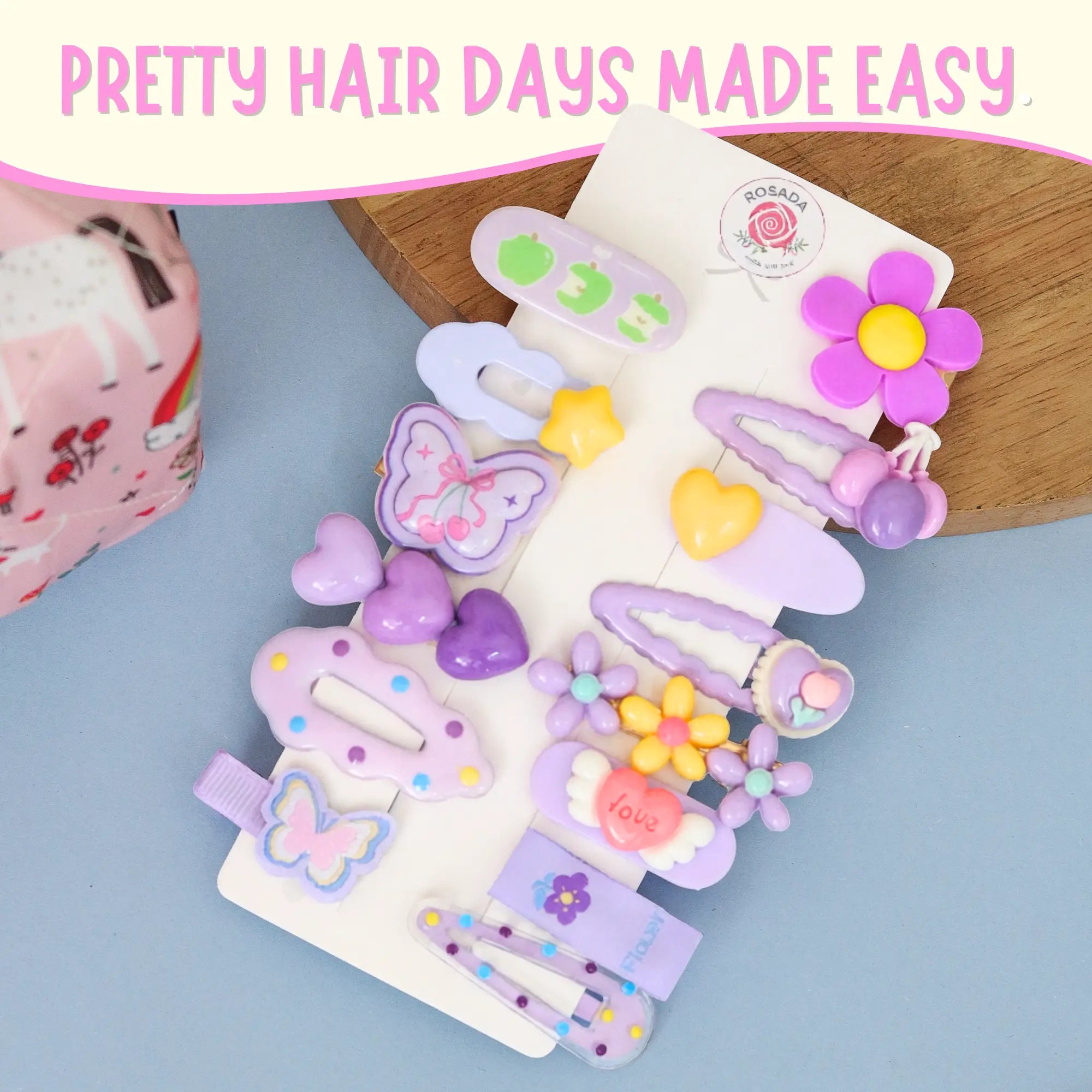Blush Hairclip Set