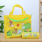 Sunny Dino Jelly Tote Bag Double Pocket Jelly Tote Bag & Wet Pouch