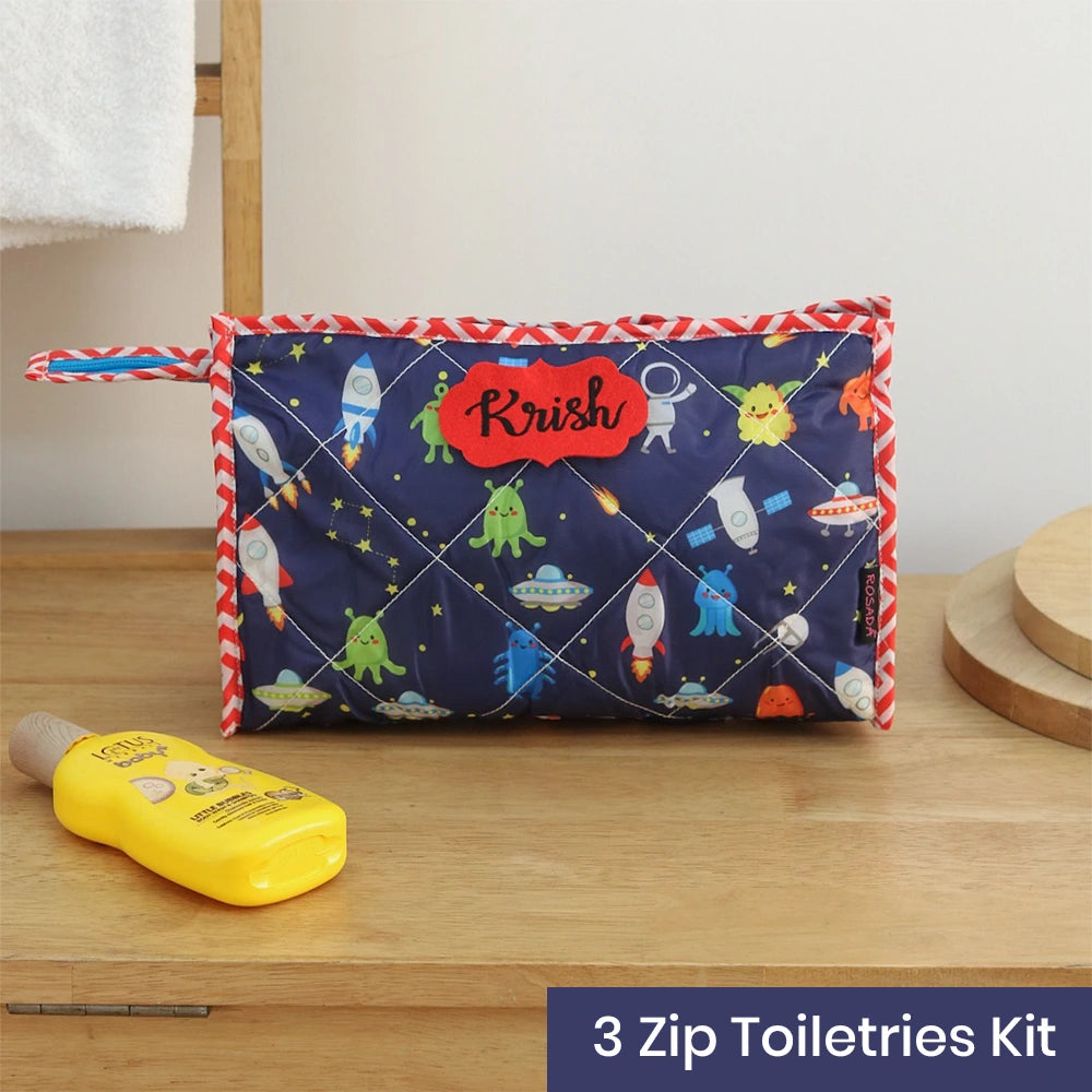 3-Zip Toiletries Kit - Space