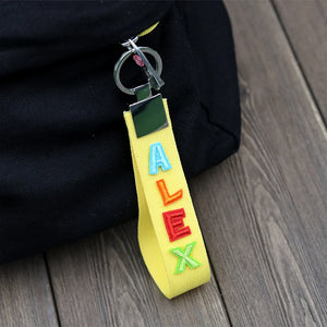 Blocks Yellow Ribbon Keychain