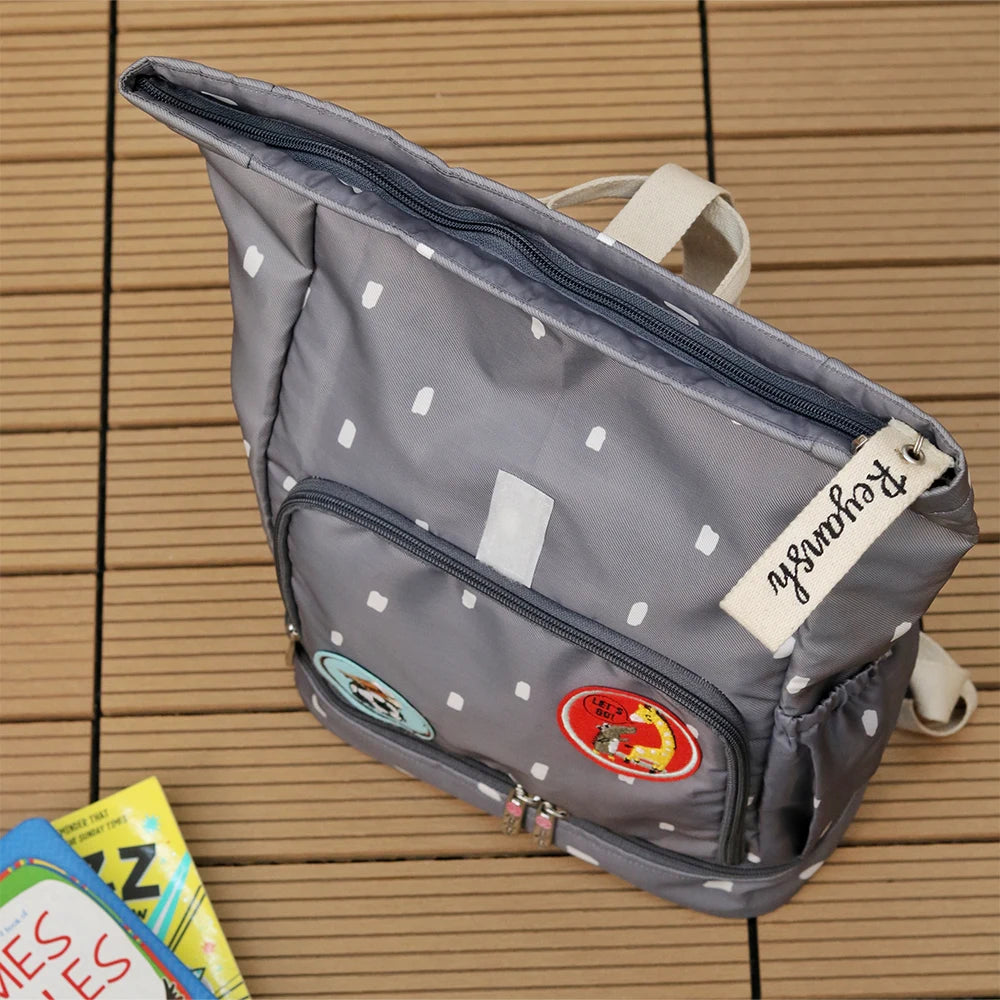 Grey Roll Top Backpack