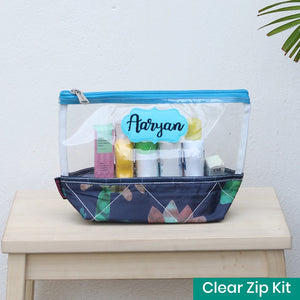 Clear Zip Kit - Blue Dino