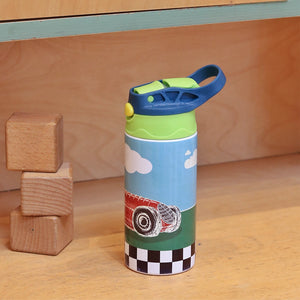 Insulated Steel Sipper Bottle (350ml) - Retro Racer